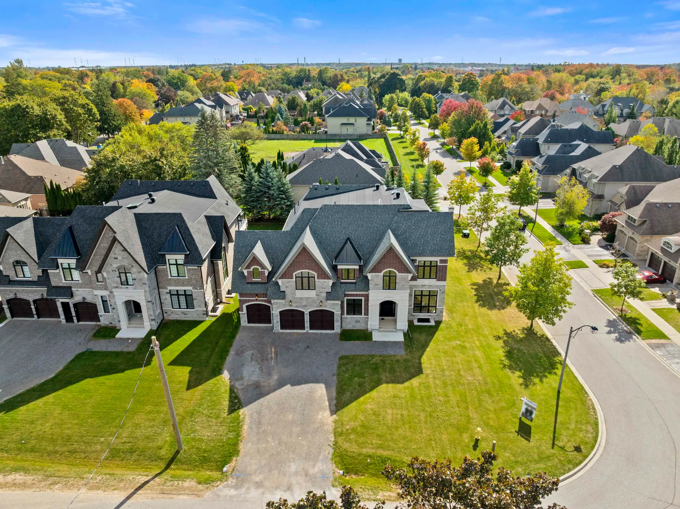 Aerial view of a luxury residential property, showcasing professional Real Estate Photography Whitby.